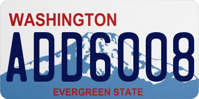 WA license plate ADD6008