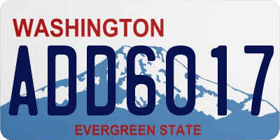 WA license plate ADD6017