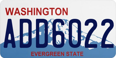 WA license plate ADD6022
