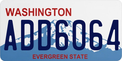 WA license plate ADD6064