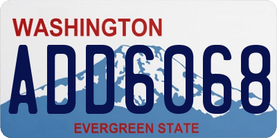 WA license plate ADD6068