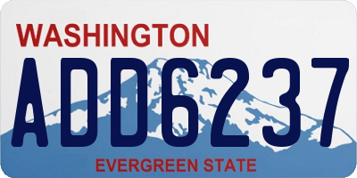 WA license plate ADD6237