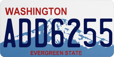 WA license plate ADD6255