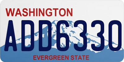 WA license plate ADD6330