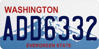 WA license plate ADD6332