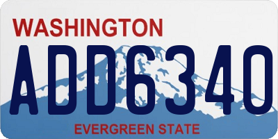 WA license plate ADD6340