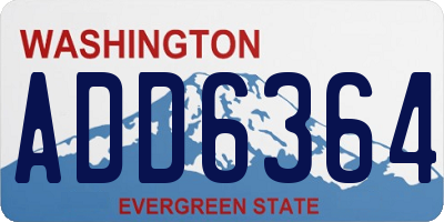 WA license plate ADD6364