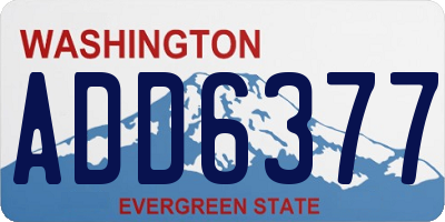 WA license plate ADD6377