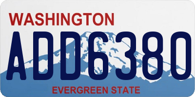 WA license plate ADD6380