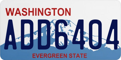 WA license plate ADD6404