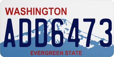 WA license plate ADD6473