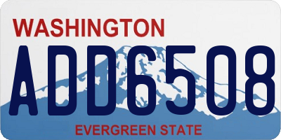 WA license plate ADD6508