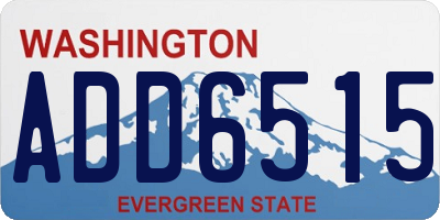 WA license plate ADD6515