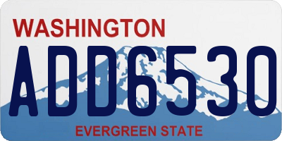 WA license plate ADD6530