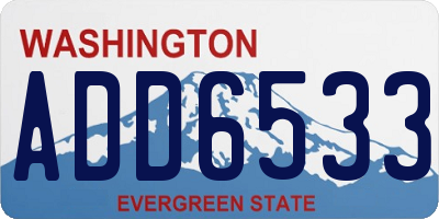 WA license plate ADD6533