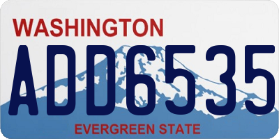 WA license plate ADD6535