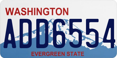 WA license plate ADD6554