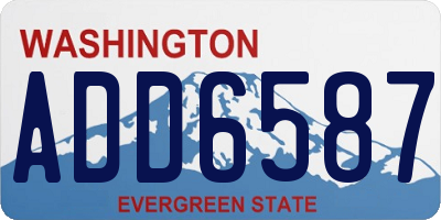 WA license plate ADD6587