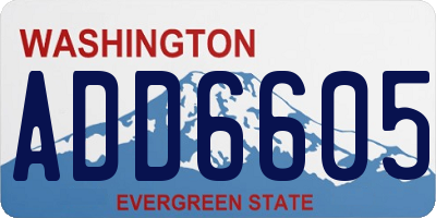 WA license plate ADD6605