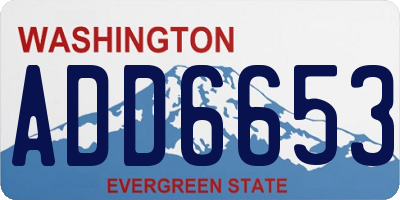 WA license plate ADD6653