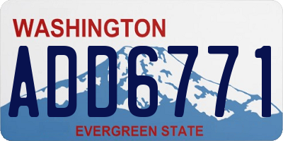 WA license plate ADD6771