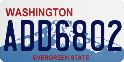 WA license plate ADD6802