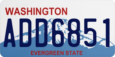 WA license plate ADD6851