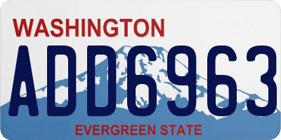 WA license plate ADD6963