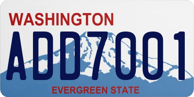 WA license plate ADD7001
