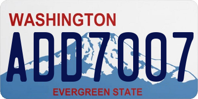 WA license plate ADD7007