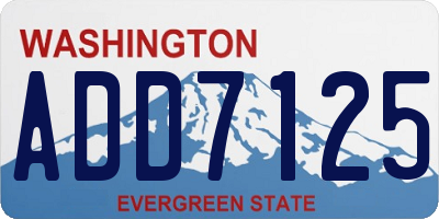 WA license plate ADD7125