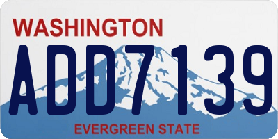 WA license plate ADD7139