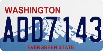 WA license plate ADD7143
