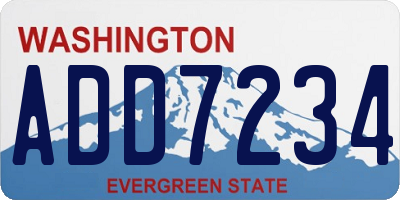 WA license plate ADD7234