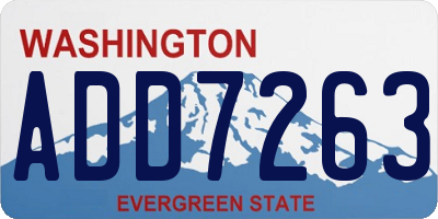 WA license plate ADD7263