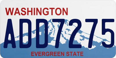 WA license plate ADD7275