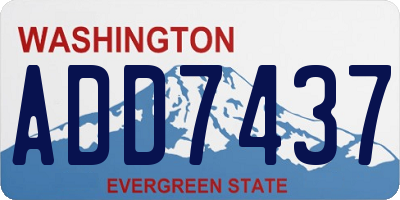WA license plate ADD7437
