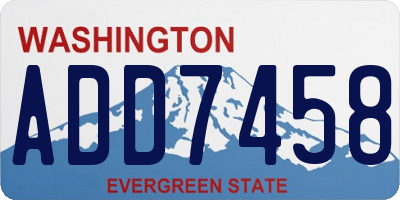 WA license plate ADD7458