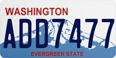 WA license plate ADD7477