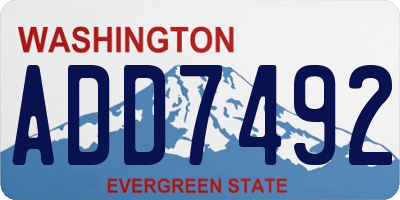 WA license plate ADD7492