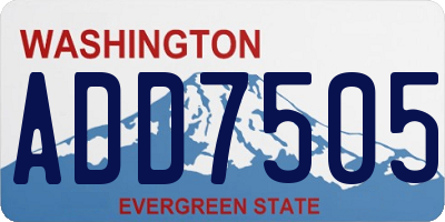 WA license plate ADD7505
