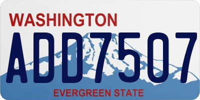 WA license plate ADD7507