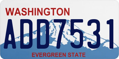 WA license plate ADD7531