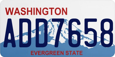 WA license plate ADD7658