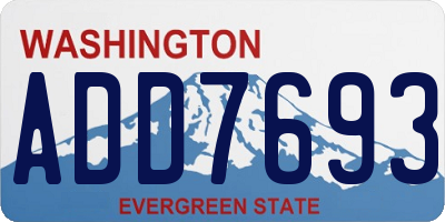 WA license plate ADD7693