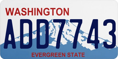 WA license plate ADD7743
