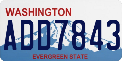 WA license plate ADD7843