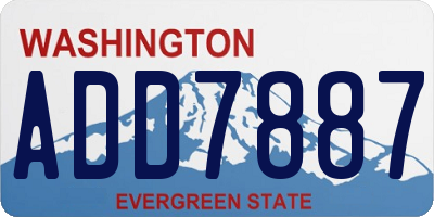 WA license plate ADD7887