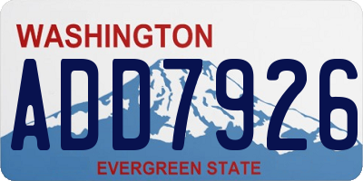 WA license plate ADD7926