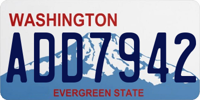 WA license plate ADD7942